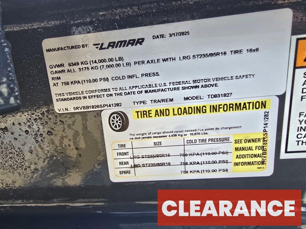 18' Tilt Trailer Lamar (2) 7K Axles 14K GVWR 10K Payload - Equipment Tilt - Stryker Dealership Group