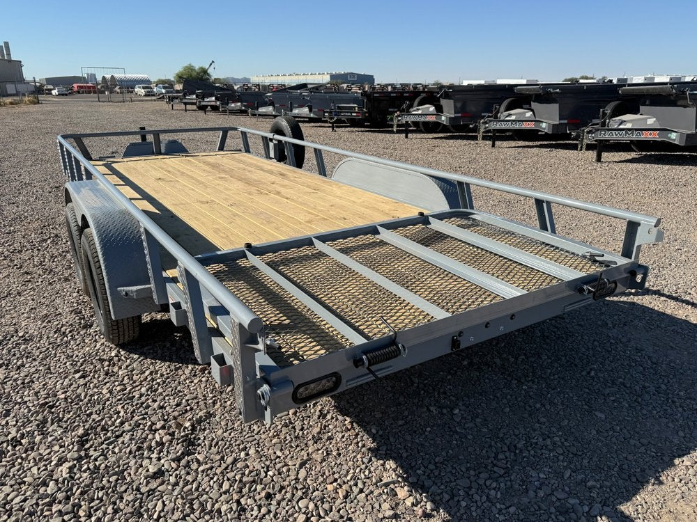 18' UTX Bumper Pull Utility (2) 3.5k Axles, 4' Mesh Flip Ramp - Utility & SXS - Stryker Dealership Group