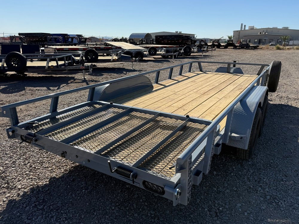 18' UTX Bumper Pull Utility (2) 3.5k Axles, 4' Mesh Flip Ramp - Utility & SXS - Stryker Dealership Group