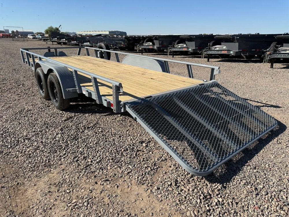 18' UTX Bumper Pull Utility (2) 3.5k Axles, 4' Mesh Flip Ramp - Utility & SXS - Stryker Dealership Group
