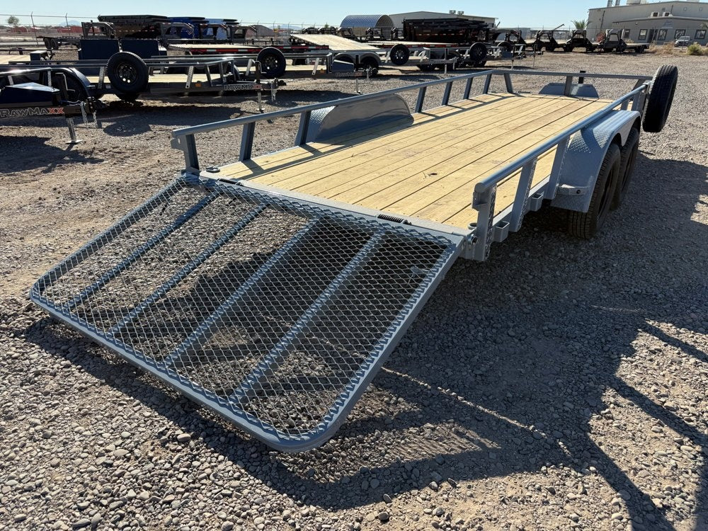 18' UTX Bumper Pull Utility (2) 3.5k Axles, 4' Mesh Flip Ramp - Utility & SXS - Stryker Dealership Group