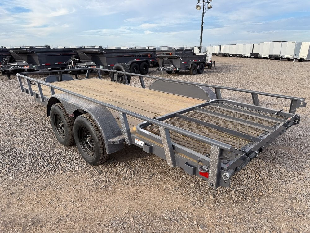 18' UTX Bumper Pull Utility (2) 3.5k Axles, 4' Mesh Flip Ramp - Utility & SXS - Stryker Dealership Group