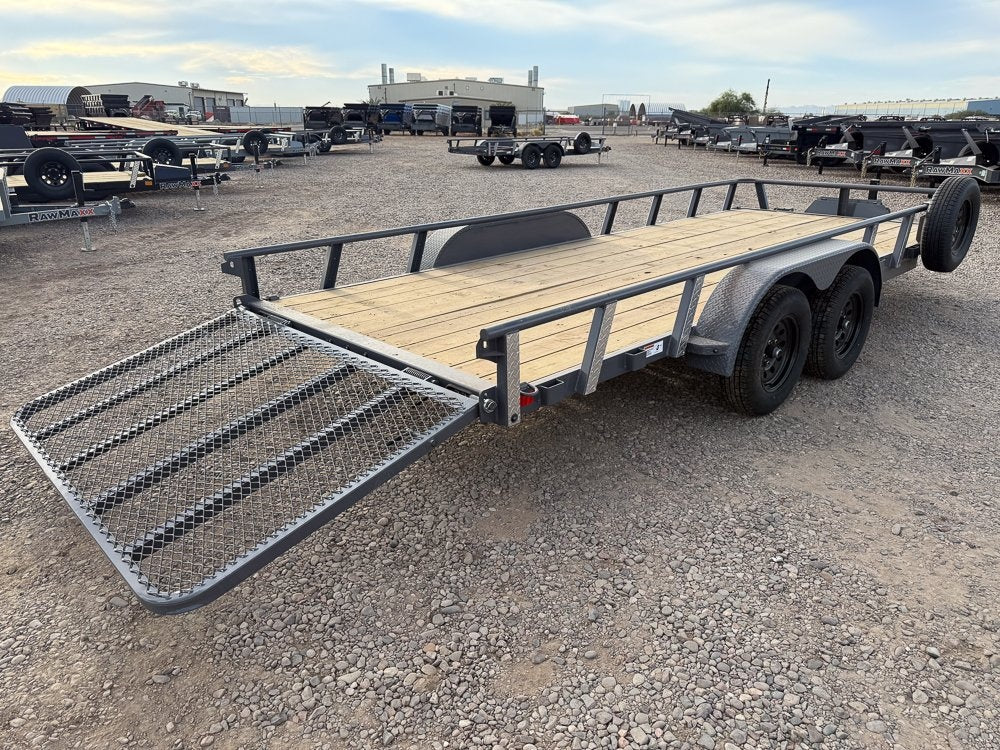 18' UTX Bumper Pull Utility (2) 3.5k Axles, 4' Mesh Flip Ramp - Utility & SXS - Stryker Dealership Group