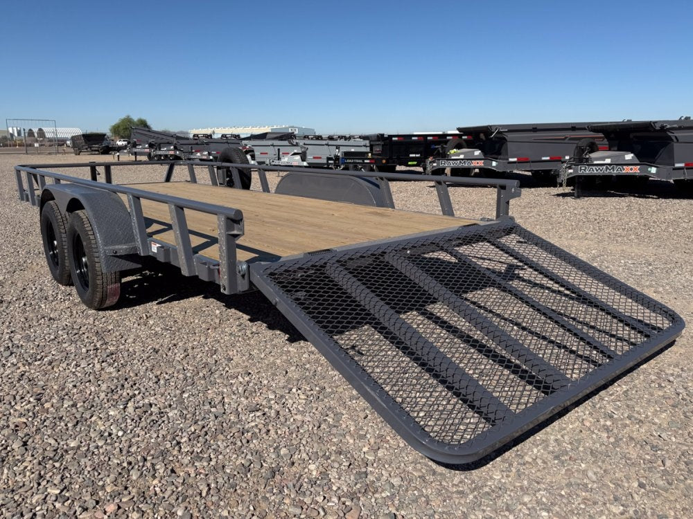 18' UTX Bumper Pull Utility (2) 3.5k Axles, 4' Mesh Flip Ramp - Utility & SXS - Stryker Dealership Group