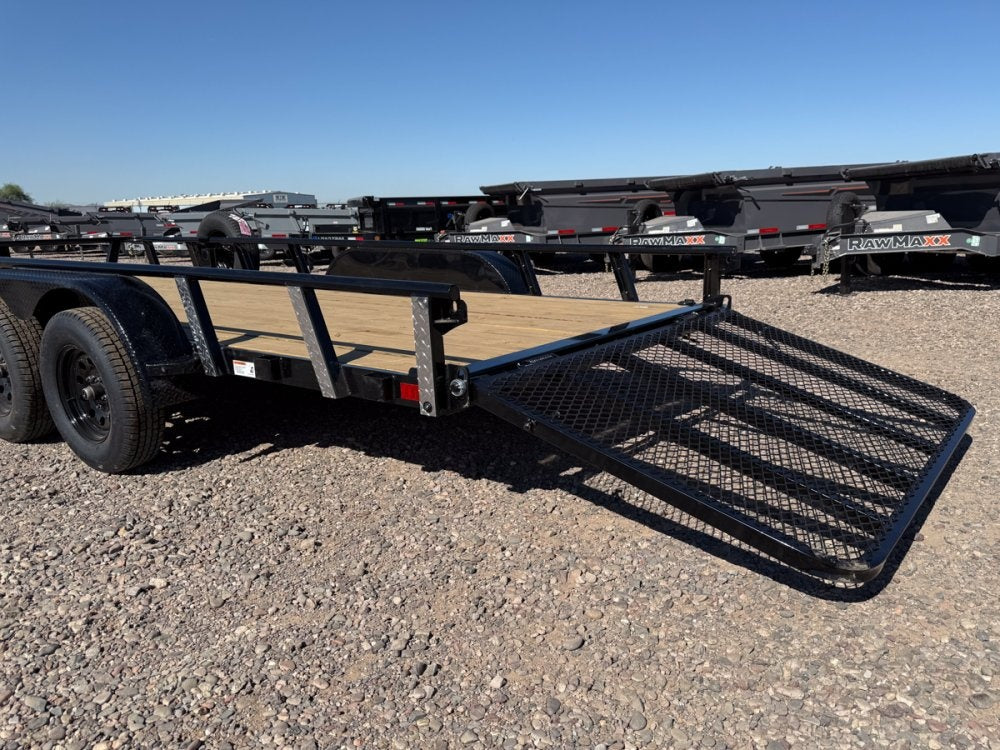 18' UTX Bumper Pull Utility (2) 3.5k Axles, 4' Mesh Flip Ramp - Utility & SXS - Stryker Dealership Group