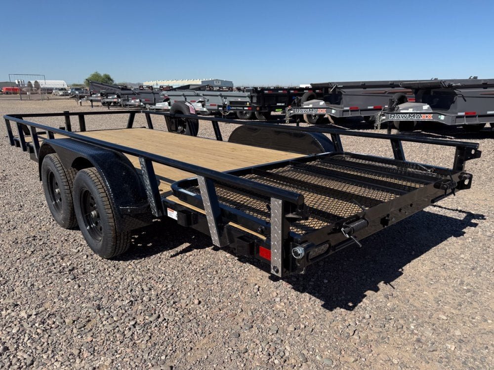 18' UTX Bumper Pull Utility (2) 3.5k Axles, 4' Mesh Flip Ramp - Utility & SXS - Stryker Dealership Group