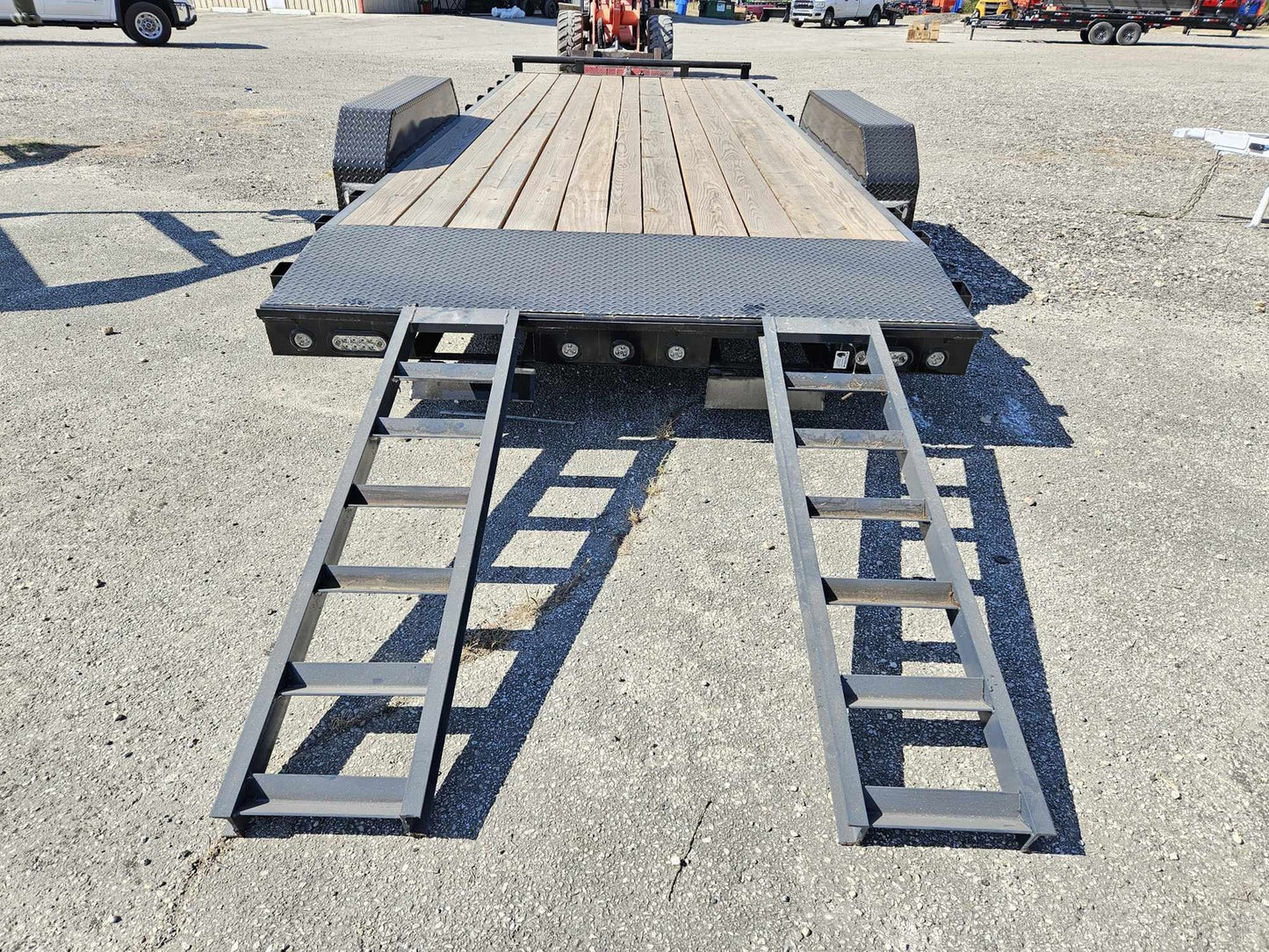 18' x 83" wide Car Hauler (2) 3500lb Axles 1 brake Stored Ramps Wood Floor INV-2970 - Single Car Trailers - Stryker Dealership Group