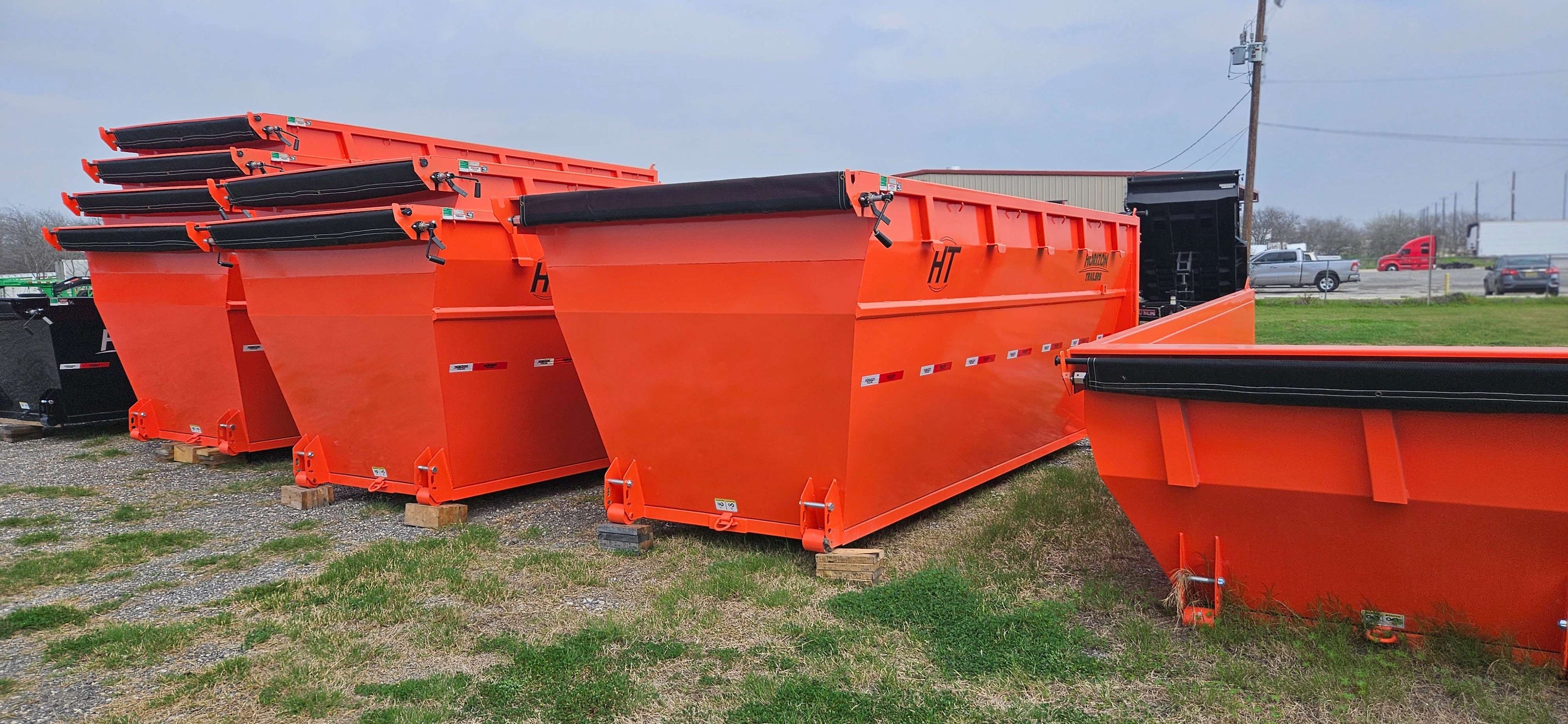 16' Horizon EDZ Roll Off Bin 6' walls - Orange 2979