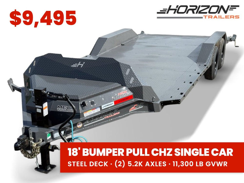 20' Horizon CHZ Equipment Trailer Drive Over Fenders - (2) 5.2K Axles 016046 - Stryker Dealership Group