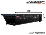 20' Horizon HDZ Roll Off Bin 4' Wall + Tarp 009674 - Stryker Dealership Group