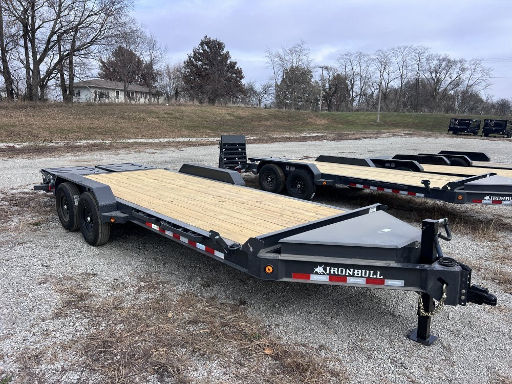 20' Iron Bull EWB Bumper Pull Equipment Trailer Mega Ramps - (2) 7,000 lb Axles 112667 - Stryker Dealership Group