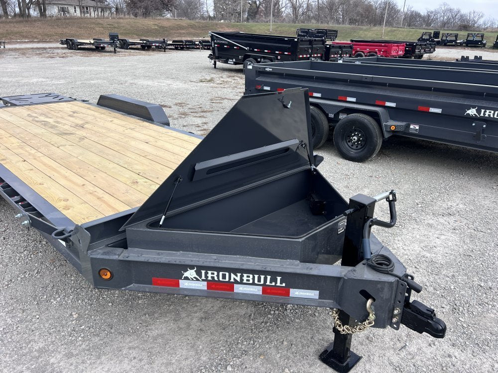 20' Iron Bull EWB Bumper Pull Equipment Trailer Mega Ramps - (2) 7,000 lb Axles 112667 - Stryker Dealership Group
