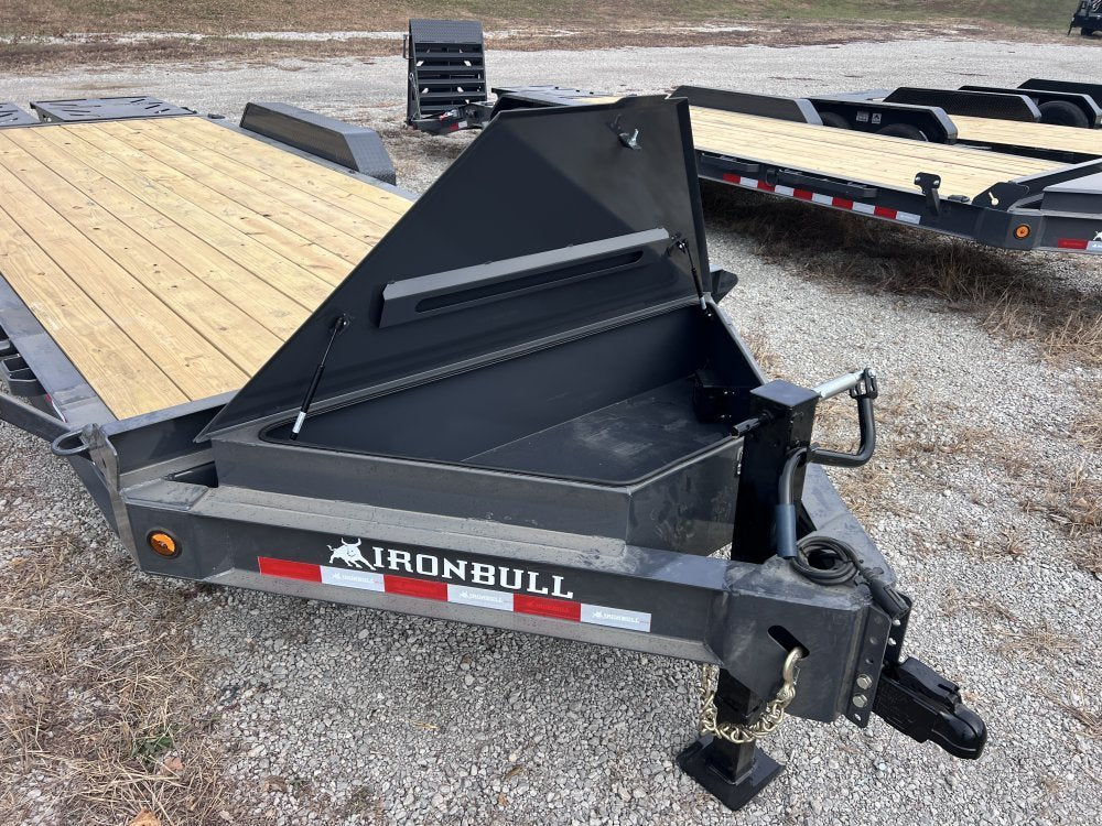 20' Iron Bull EWB Bumper Pull Equipment Trailer Mega Ramps - (2) 7,000 lb Axles 112667 - Stryker Dealership Group