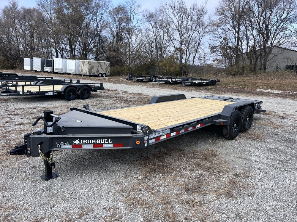 20' Iron Bull EWB Bumper Pull Equipment Trailer Mega Ramps - (2) 7,000 lb Axles 112667 - Stryker Dealership Group