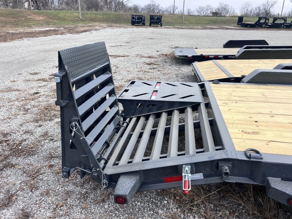 20' Iron Bull EWB Bumper Pull Equipment Trailer Mega Ramps - (2) 7,000 lb Axles 112667 - Stryker Dealership Group