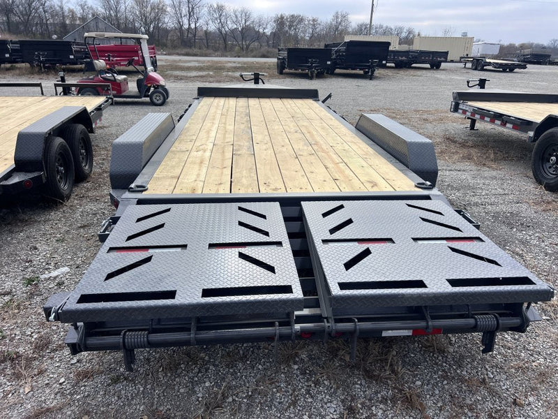 20' Iron Bull EWB Bumper Pull Equipment Trailer Mega Ramps - (2) 7,000 lb Axles 112667 - Stryker Dealership Group