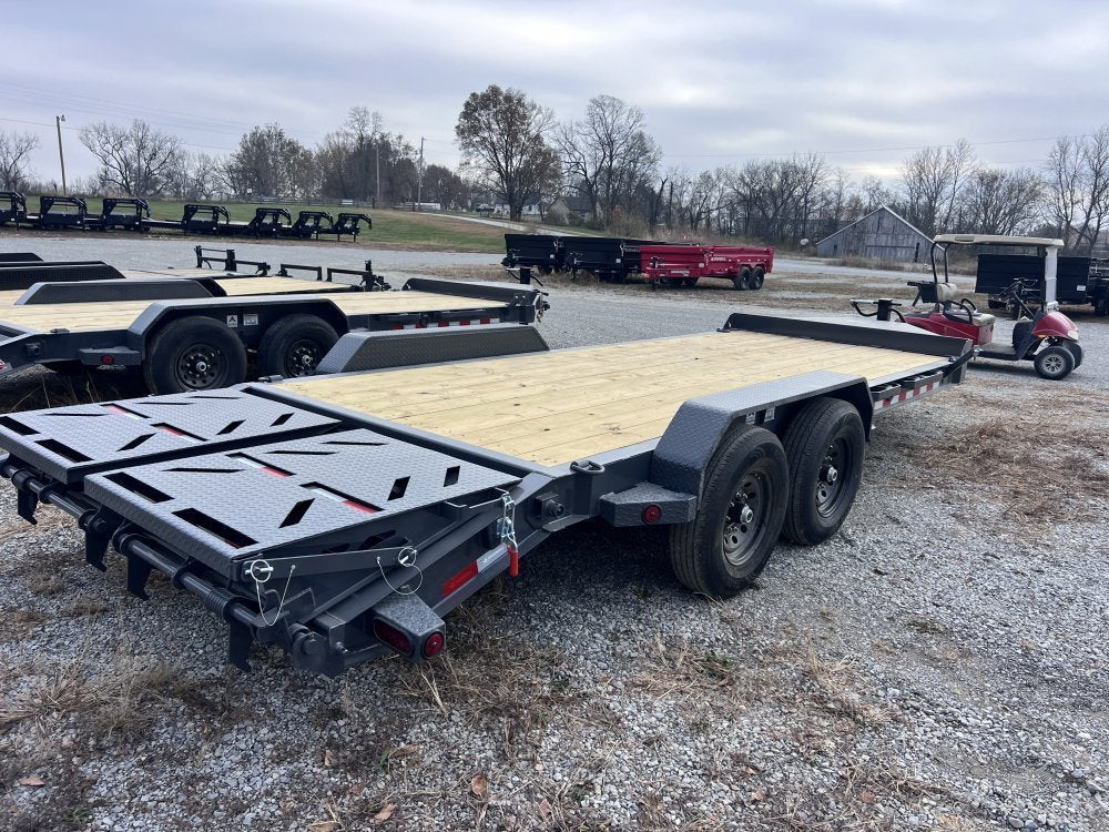 20' Iron Bull EWB Bumper Pull Equipment Trailer Mega Ramps - (2) 7,000 lb Axles 112667 - Stryker Dealership Group
