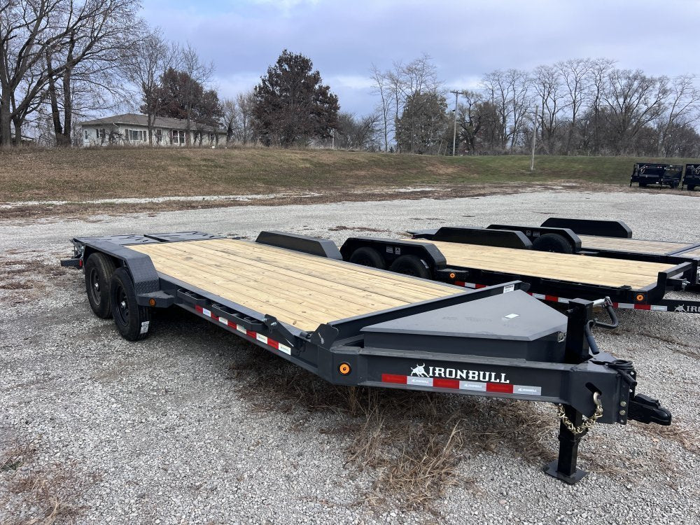 20' Iron Bull EWB Bumper Pull Equipment Trailer Mega Ramps - (2) 7,000 lb Axles 112667 - Stryker Dealership Group