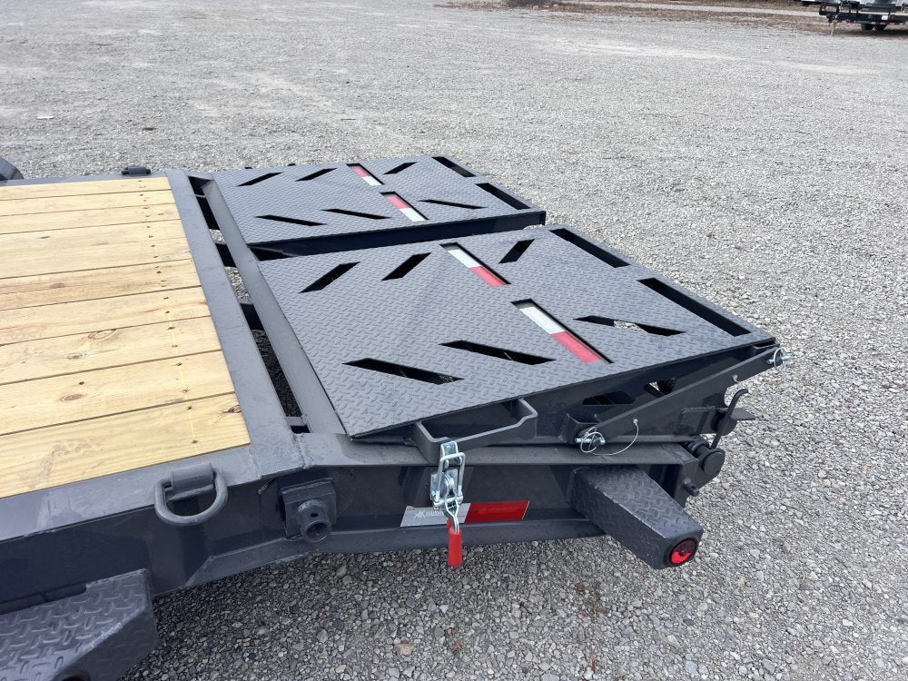 20' Iron Bull EWB Bumper Pull Equipment Trailer Mega Ramps - (2) 7,000 lb Axles 112667 - Stryker Dealership Group
