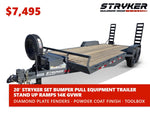 20' Stryker SET Bumper Pull Equipment Trailer Stand Up Ramps - (2) 7K Axles 003549 - Stryker Dealership Group