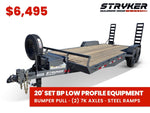 20' Stryker SET Bumper Pull Equipment Trailer Stand Up Ramps - (2) 7K Axles 003549 - Stryker Dealership Group