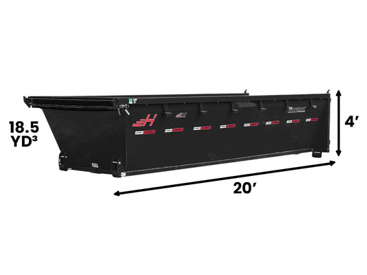 20' EDZ Roll Off Bin 4' Walls - Black 4533 - Roll Off Bins - Stryker Dealership Group