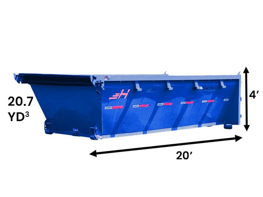 20' EDZ Roll Off Bin 4' Walls - Blue 4539 - Roll Off Bins - Stryker Dealership Group