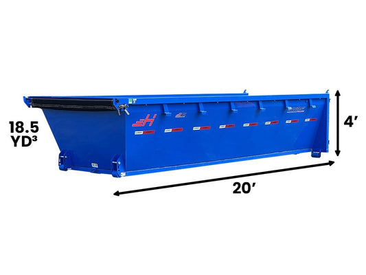 20' EDZ Roll Off Bin 4' Walls - Blue 4573 - Roll Off Bins - Stryker Dealership Group