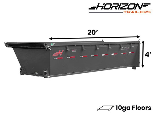 20' EDZ Roll Off Bin 4' Walls - Gray - #EDZ0004568 - 20x4 Bin/Roll Off Bin - Stryker Dealership Group