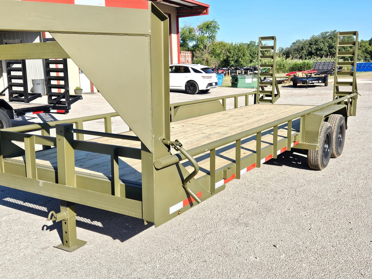 20' Gooseneck Pipe Top Rail Utility Trailer - Diamond Plate Fenders INV-2956 - Utility & SXS - Stryker Dealership Group