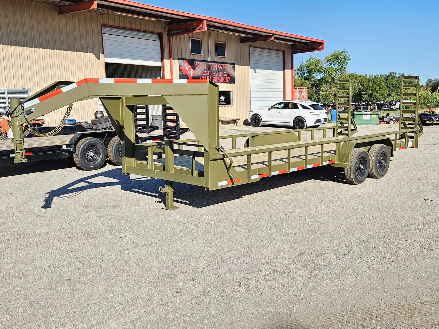 20' Gooseneck Pipe Top Rail Utility Trailer - Diamond Plate Fenders INV-2956 - Utility & SXS - Stryker Dealership Group