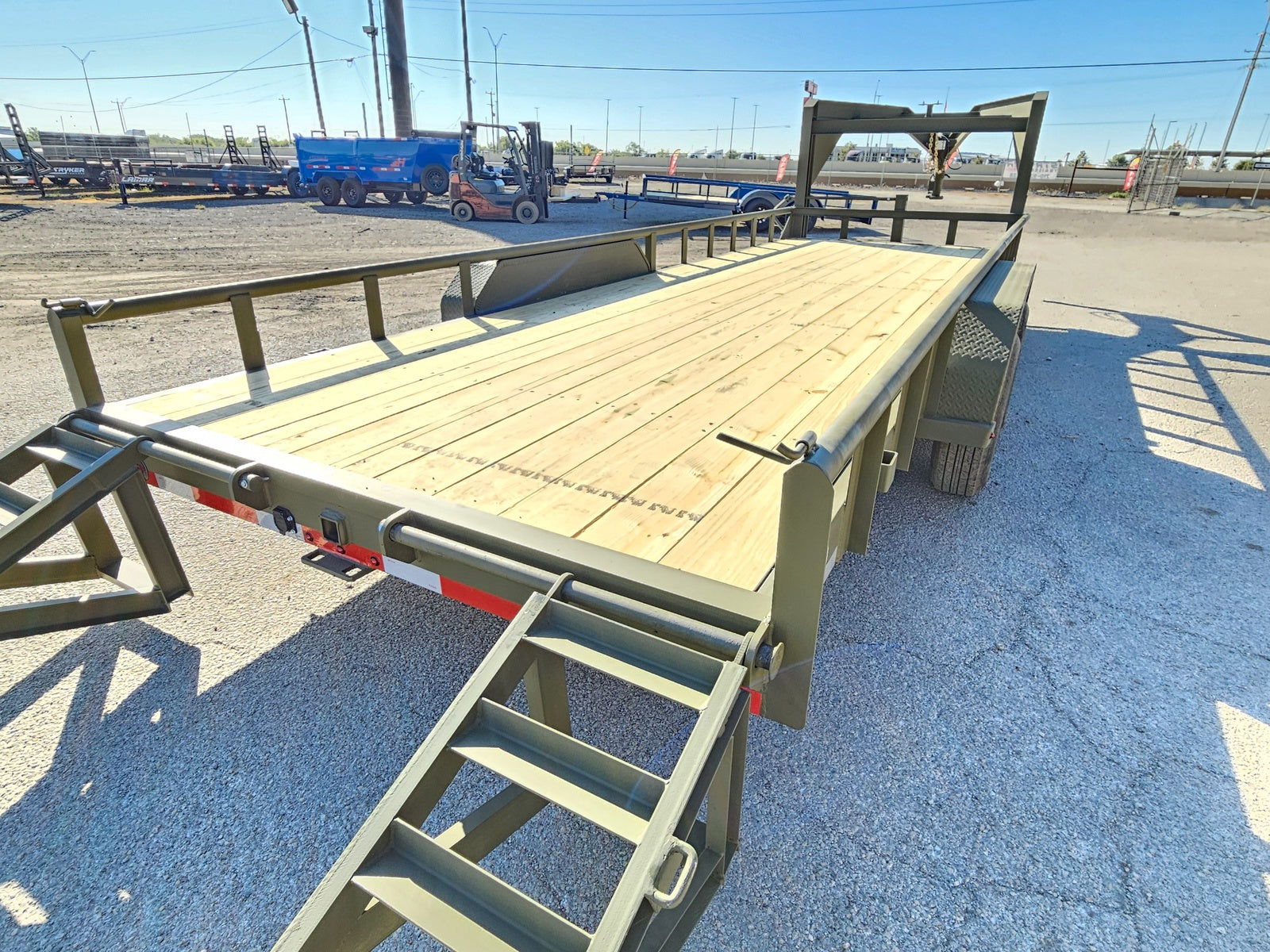 20' Gooseneck Pipe Top Rail Utility Trailer - Diamond Plate Fenders INV-2958 - Utility & SXS - Stryker Dealership Group