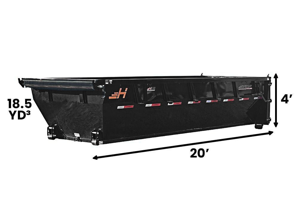 20' HDZ Roll Off Bin 4' Wall + Tarp 005911 - Roll Off Bins - Stryker Dealership Group