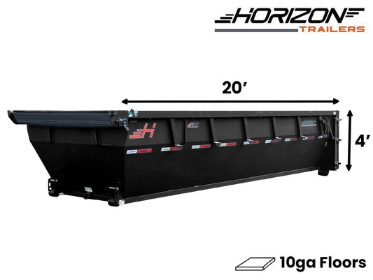 20' HDZ Roll Off Bin 4' Wall + Tarp - 20x4 Bin/Roll Off Bin - Stryker Dealership Group