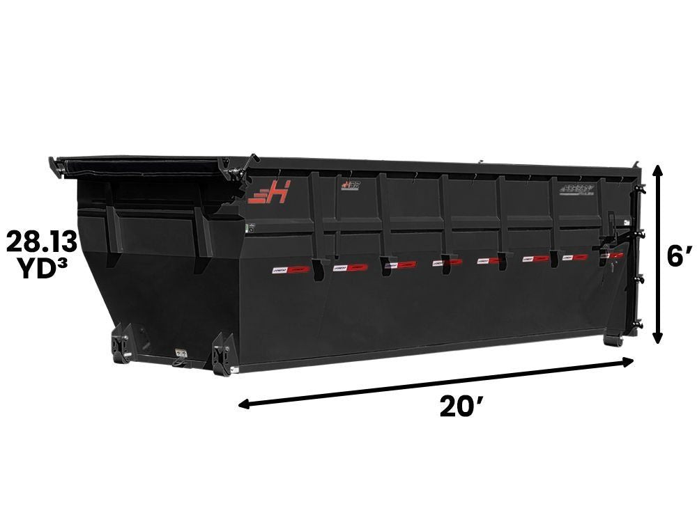 20' HDZ Roll Off Bin 6' Wall + Tarp 006712 - Roll Off Bins - Stryker Dealership Group