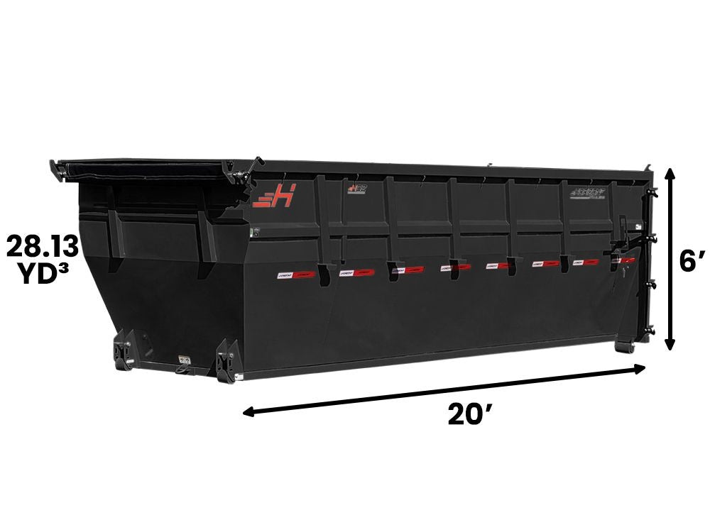 20' HDZ Roll Off Bin 6' Wall + Tarp 006717 - Roll Off Bins - Stryker Dealership Group