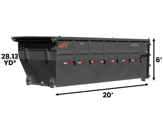 20' HDZ Roll Off Bin 6' Walls - Gray 4632 - Roll Off Bins - Stryker Dealership Group