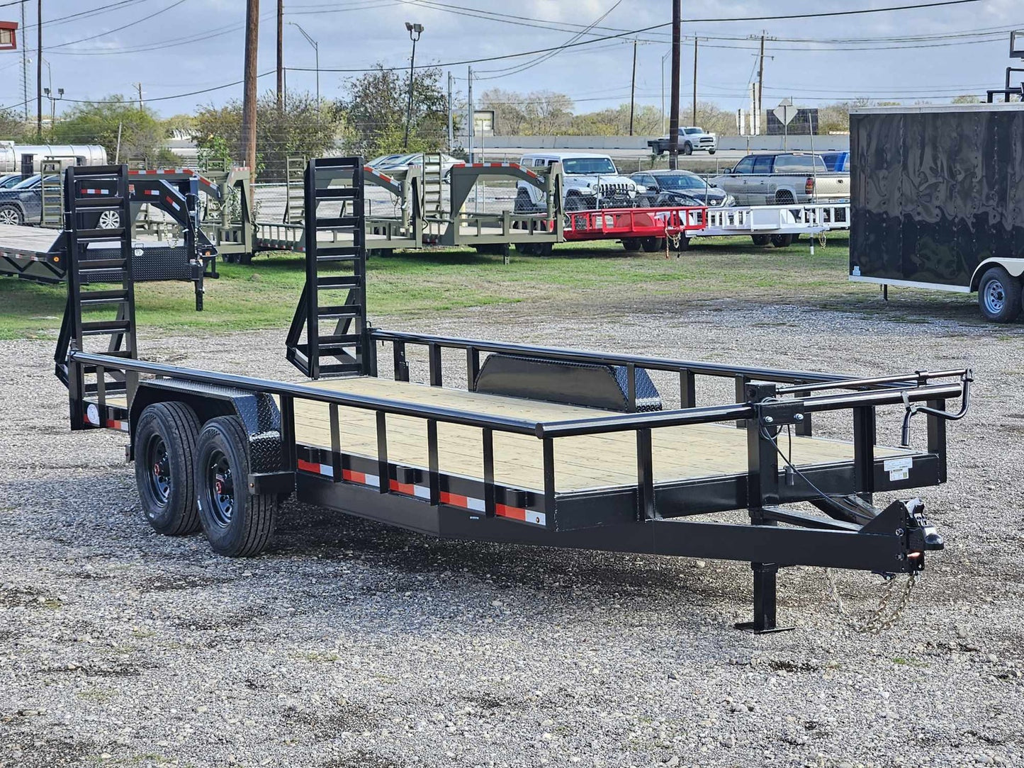 20' Heavy Pipe Rail Equipment Trailer - 8K Axles - Wide Ramps 004269 - Equipment Trailers - Stryker Dealership Group