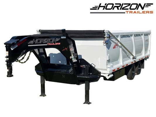 20' HZH GN Dump Trailer w/ 4' Walls (2) 10k Axles, 3-Way Door, Hydraulic Jacks - Dump Trailers/Dump Trailers - Stryker Dealership Group