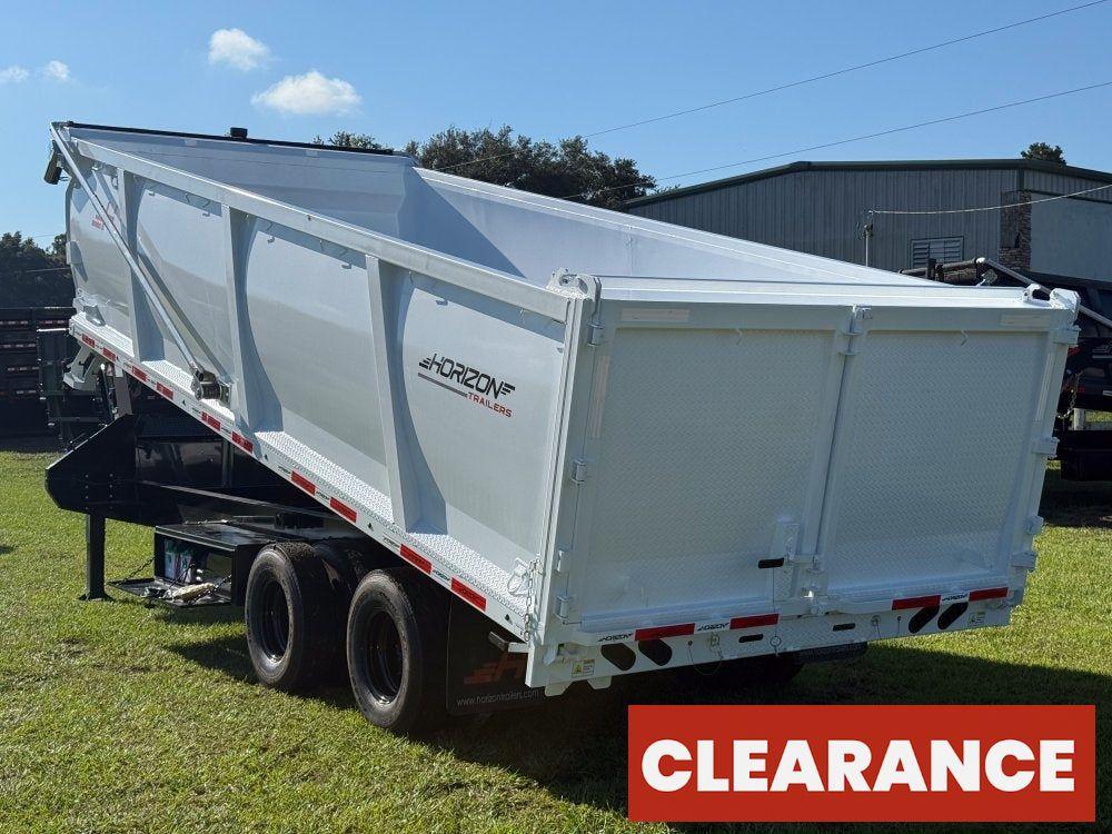 20' HZH GN Dump Trailer w/ 4' Walls (2) 10k Axles, 3-Way Door, Hydraulic Jacks - Gooseneck Dump - Dump Trailers - Stryker Dealership Group