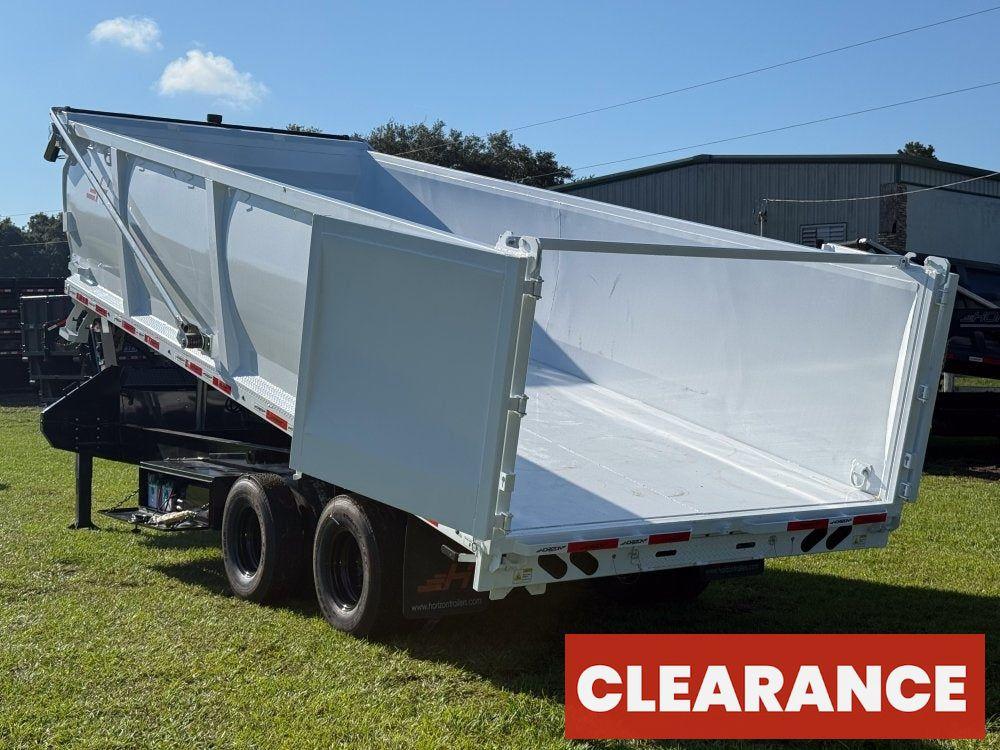 20' HZH GN Dump Trailer w/ 4' Walls (2) 10k Axles, 3-Way Door, Hydraulic Jacks - Gooseneck Dump - Dump Trailers - Stryker Dealership Group