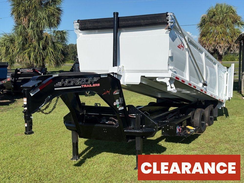 20' HZH GN Dump Trailer w/ 4' Walls (2) 10k Axles, 3-Way Door, Hydraulic Jacks - Gooseneck Dump - Dump Trailers - Stryker Dealership Group
