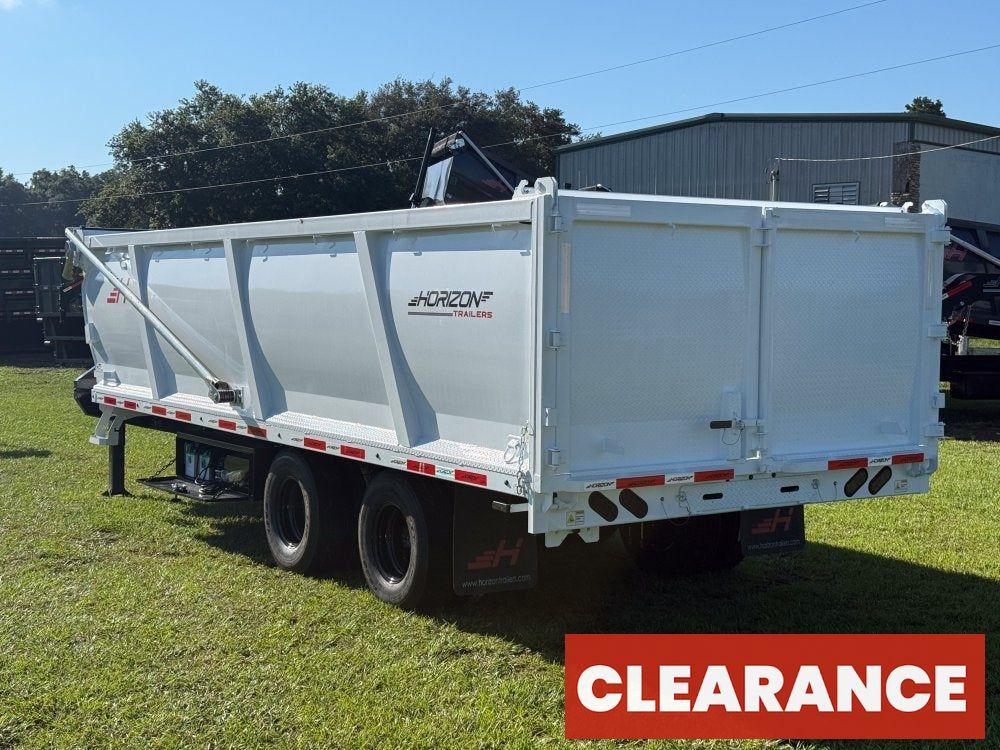 20' HZH GN Dump Trailer w/ 4' Walls (2) 10k Axles, 3-Way Door, Hydraulic Jacks - Gooseneck Dump - Dump Trailers - Stryker Dealership Group