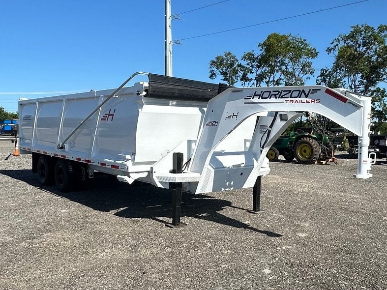 20' HZH GN Dump Trailer w/ 4' Walls (2) 10k Axles, 3-Way Door, Hydraulic Jacks, Tarp - Dump Trailers/Dump Trailers - Stryker Dealership Group