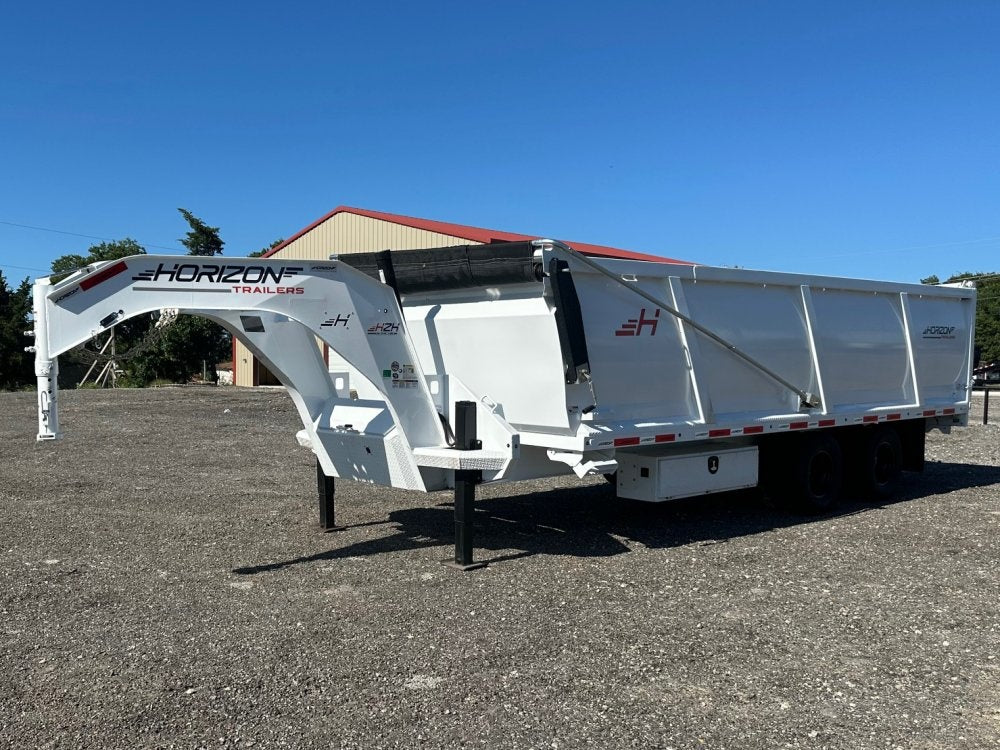 20' HZH GN Dump Trailer w/ 4' Walls (2) 10k Axles, 3-Way Door, Hydraulic Jacks, Tarp - Dump Trailers/Dump Trailers - Stryker Dealership Group