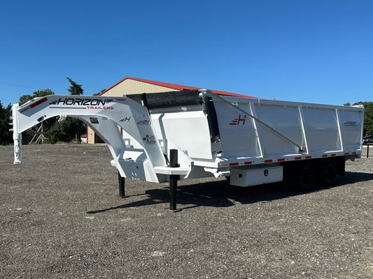 20' HZH GN Dump Trailer w/ 4' Walls (2) 10k Axles, 3-Way Door, Hydraulic Jacks, Tarp - Dump Trailers/Dump Trailers - Stryker Dealership Group