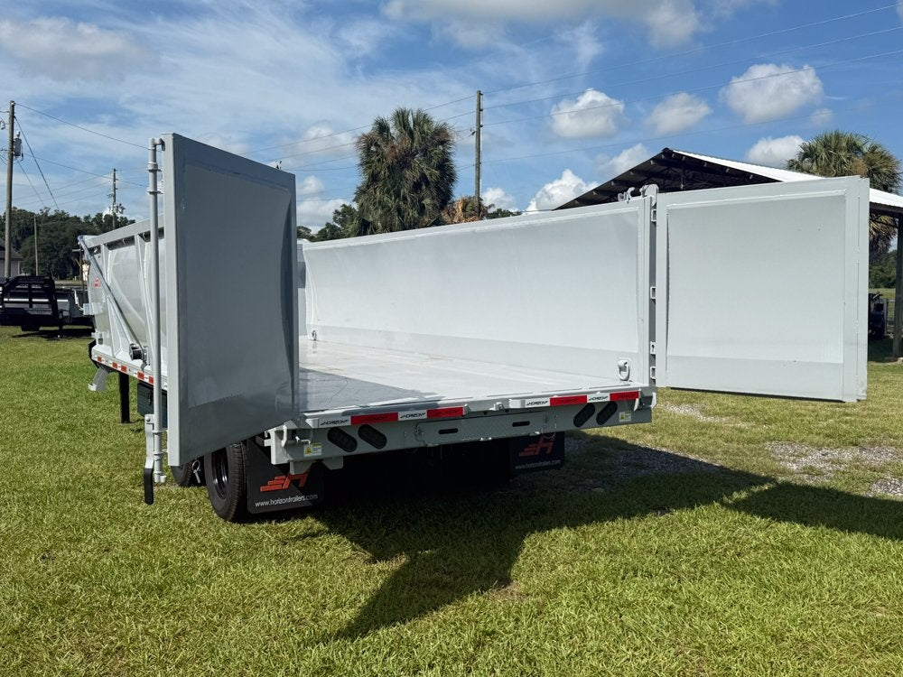 20' HZH GN Dump Trailer w/ 4' Walls (2) 12k Axles, 3-Way Door, Tarp, Hydraulic Jacks - Dump Trailers - Stryker Dealership Group