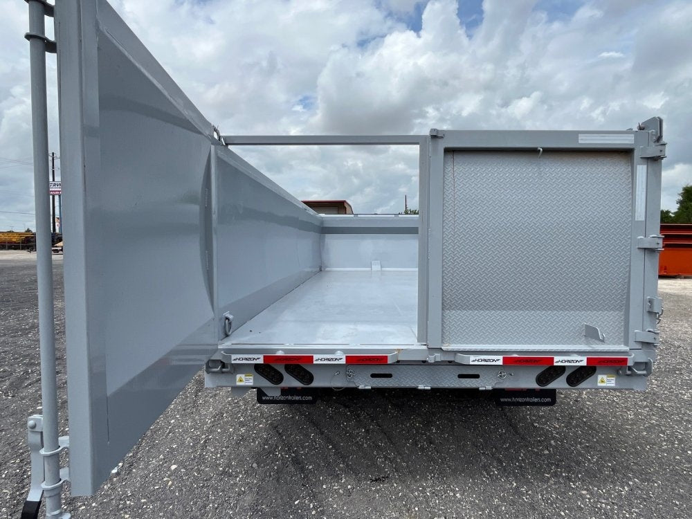 20' HZH GN Dump Trailer w/ 4' Walls (2) 12k Axles, 3-Way Door, Tarp, Hydraulic Jacks - Dump Trailers - Stryker Dealership Group