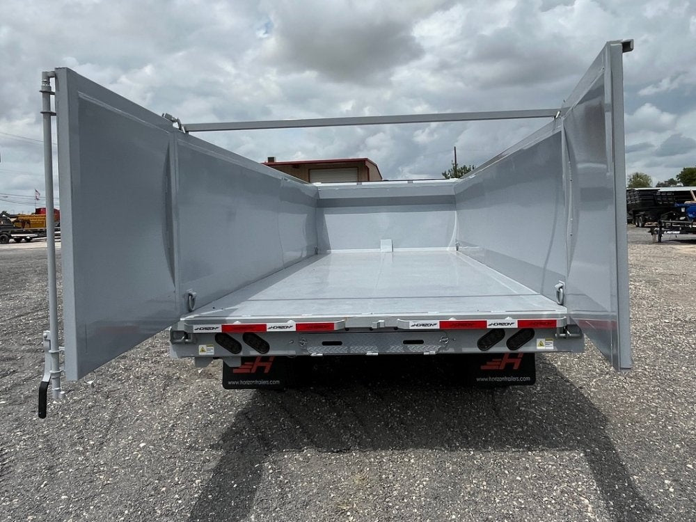 20' HZH GN Dump Trailer w/ 4' Walls (2) 12k Axles, 3-Way Door, Tarp, Hydraulic Jacks - Dump Trailers - Stryker Dealership Group