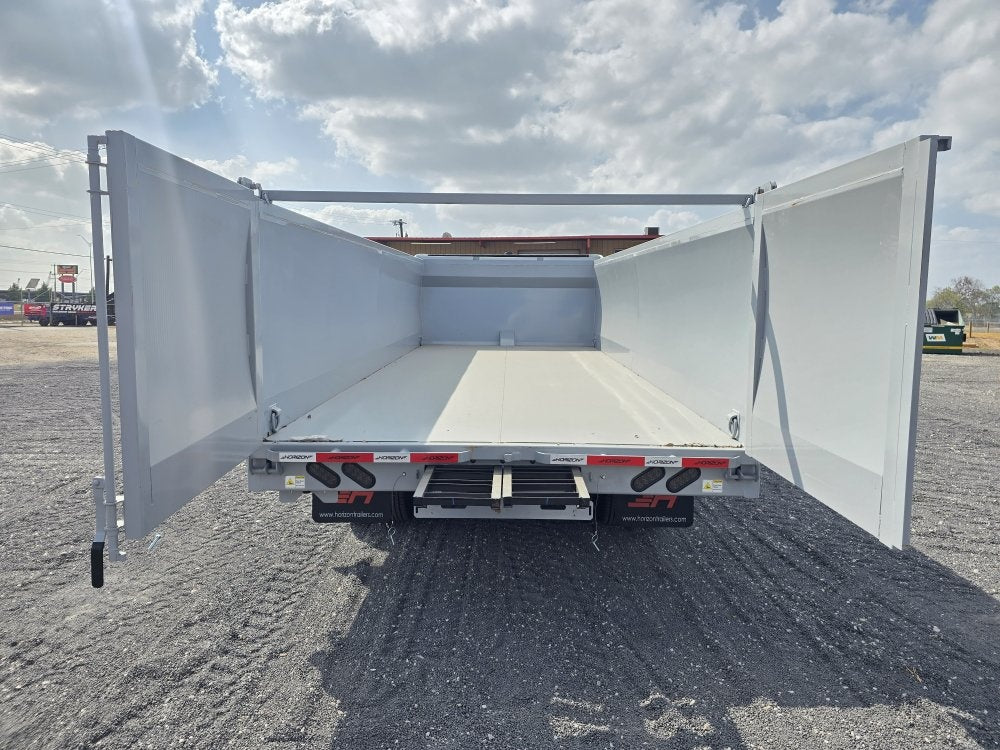 20' HZH GN Dump Trailer w/ 4' Walls (2) 12k Axles, 3-Way Door, Tarp, Hydraulic Jacks - DT4 Heavy Duty - Stryker Dealership Group